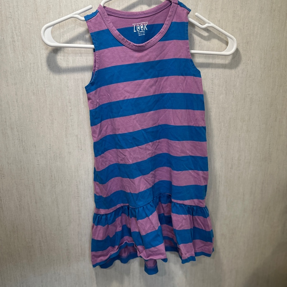 Crewcuts Kids Striped Pink and Blue Casual Dress